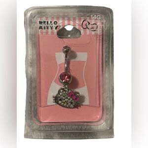 Authentic Sanrio Hello kitty belly ring with crystals